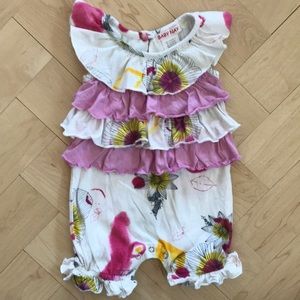 Baby Nay Lavender White Pink Ruffle Romper